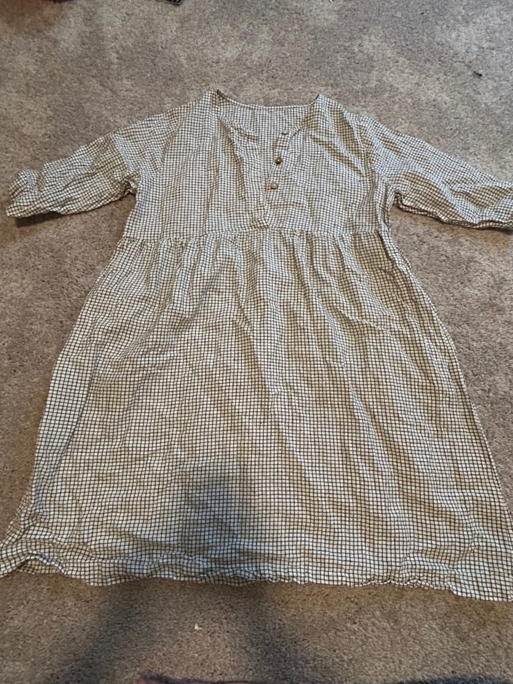 Checkered, linen dress